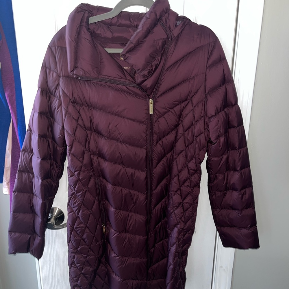 Michael Kors purple/eggplant puffy long jacket - BNWT - size Medium